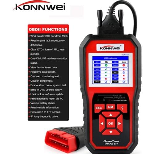 KONNWEI KW850 OBD2 Scanner EODB CAN Auto Scanner One Click Update Car Diagnostic better than ELM327 Scan Tool Battery Tester