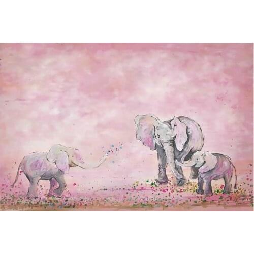 Elephant Family Baby Shower Photography Background Holiday Celebration Party Decor Photo Booth Studio Prop