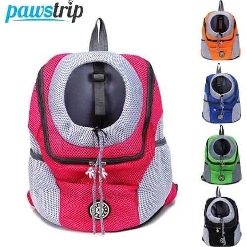Pawstrip Pet Carriers Bag Dog Backpack Bag Double Shoulder Dog Front Bags Outdoor Travel Mesh Dog Carrier Head Bags For Dogs Cat