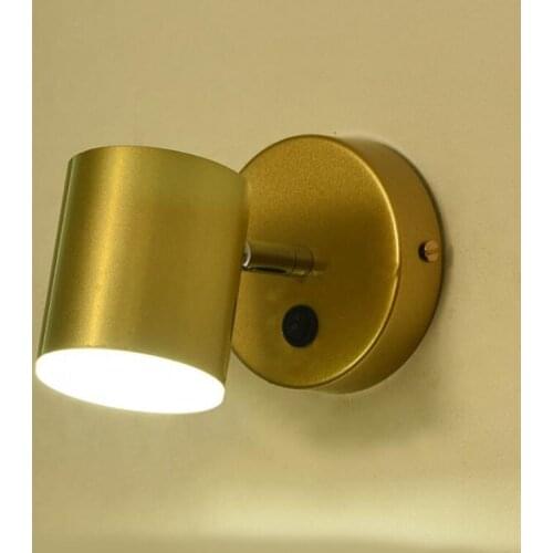 Gold Black LED Wall Lamps Living Room Bedroom Bedside Indoor Lighting Modern Style Switch Control Dimming Reading Wall Lamp