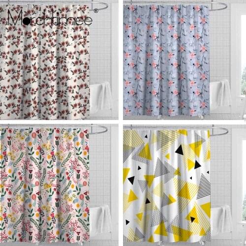 Daisy Leaf Flower Fabric Waterproof Polyester Shower Curtains 3D Floral Toilet Screen Bathroom Curtain Bath Home Decor Accessory