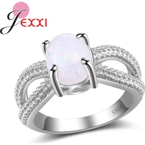 Top Quality 925 Sterling Silver Women Ring Pavr Charm Romantic Pink Opal Stone Jewelry Lady Belove Jewelry Style Promition
