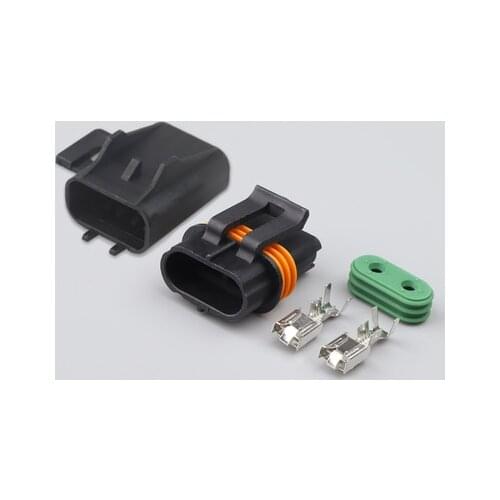 10/20Sets 2 Pin Delphi Male Female Sealed Connectors For Inline Fuse Wiring Automotive Connector 12033769 54200521 12033731