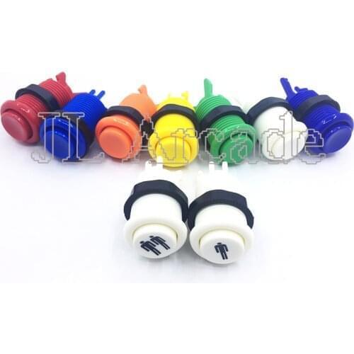 10pcs/lot 28mm Mounted Arcade game machine Happ long American style push button with microswitch multi Color available