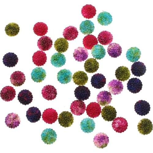 100Pcs 6mm Mixed Resin Flower Decoration Crafts Flatback Cabochon Beads Embellishments For Scrapbooking DIY Accessories