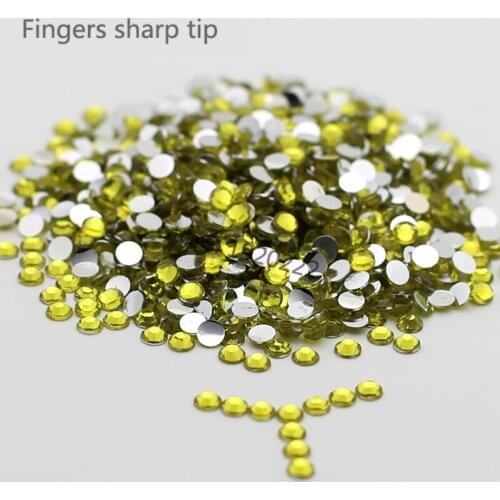 1000pcs SS10 resin round sparkling rhinestone nail art decoration DIY lemon yellow N10