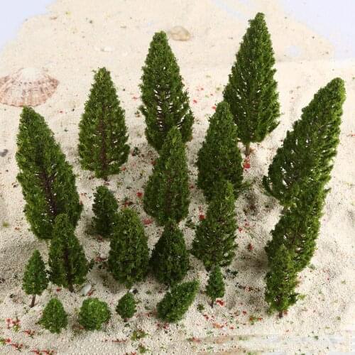 20x Green Trees Model Train War Game Diorama Garden Scenery Layout Scale 1/50-1/400 Building Landscape Accessories Toys for Kids