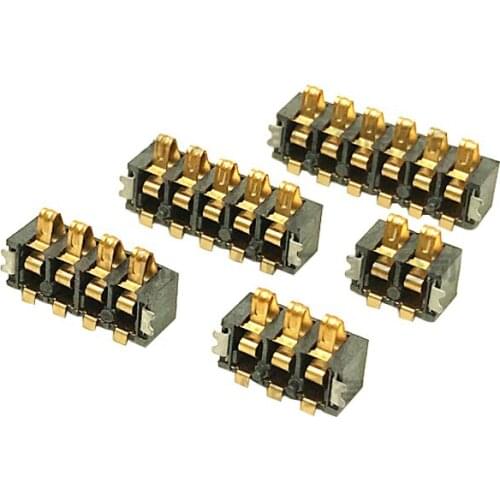 5pcs Spring Compression Contact 2 3 4 5 6Pin Male Connector Surface Mount Battery Connectors Reflow Solder PCB rectangle