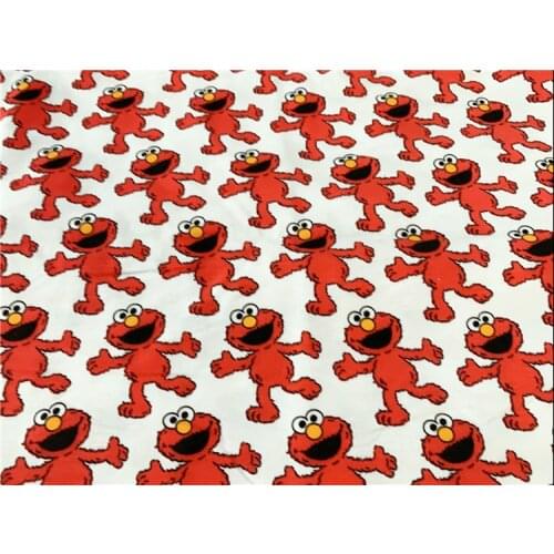 50x150cm ELMO sesame street plain weave Cartoon Knit Cotton Fabric Sew Patchwork diy Cloth Father-Son Clothing