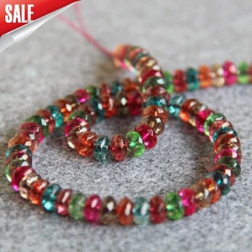 6*8mm Multicolor Tourmaline Beads Abacus DIY Stone Hand Made Accessory Parts For Necklace Bracelet 15inch Jewelry Making Design