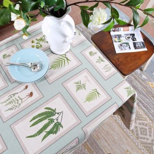 American Rural Flower Pastoral Table Cloth Thick Linen Customize Dining Tablecloth Coffee Restaurant Home Decorative Cloth Cover