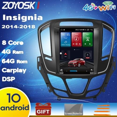 Android 9.0 10.4" vertical Tesla style CAR Radio GPS BT Navigation player WIFI 4G For Buick Lacrosse 2014 Opel new Insignia