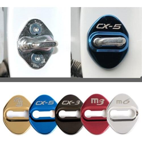 Car-Styling Car Door Lock Cover Auto Emblems Case For Mazda 3 mazda 6 CX 5 CX-5 CX3 323 Axela Atenza Accessories Car Styling