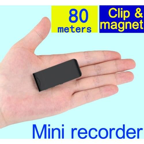80 Metres Distance Wireless Recording Playback Voice Recorder with Magnet clip and FM Radio 1024Kbps PCM high fidelity 309H