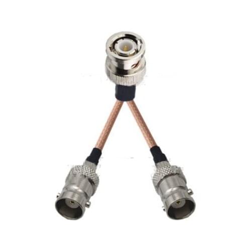 BNC Male to 2 BNC Female Connector RF Pigtail Y Extension Jumper Cable RG316