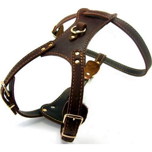 Large and medium-sized dog chest straps Double thickened leather dog vests pet professional dog vests collars chest straps