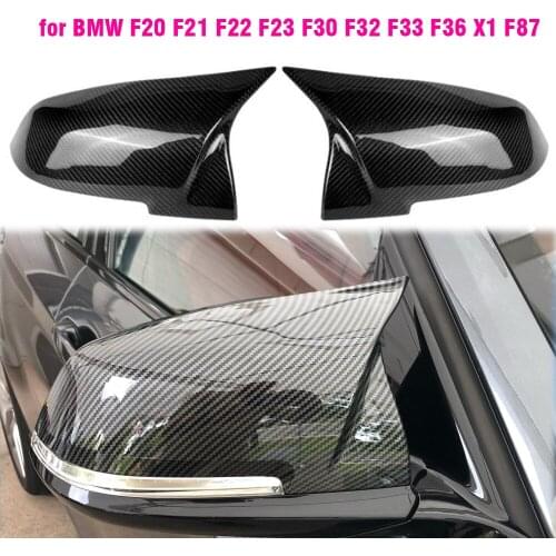 Rearview Mirror Covers for Bmw 1 2 3 4 Series F20 F21 F87 M2 F23 F30 F36 X1 E84 Rear-View Carbon Fiber Gloss Black