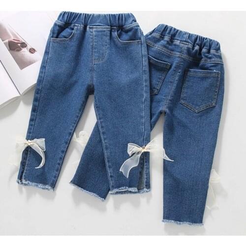 Kids Jeans Bow Toddler Girl Jeans Casual Style Jeans Girls Spring Autumn Baby Girl Clothes