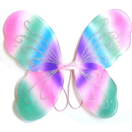 Party Costume Child Kids Girl Angel Fairy Butterfly Wings with Feather Halloween Birthday Fancy Dress Decorative Gift