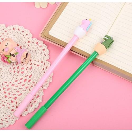Dinosaur Gel Pen 0.5mm Novelty Student Kawaii Pens Cartoon Cute Gel Pens Student Stationery Signing Pen Kawaii School Supplies