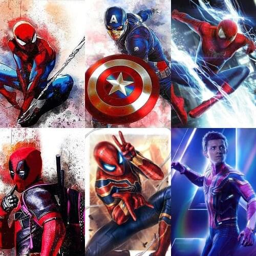 Spiderman Captain America Canvas Painting Cartoon Pictures For Wall Art Poster and Prints For Kids Home Decoration