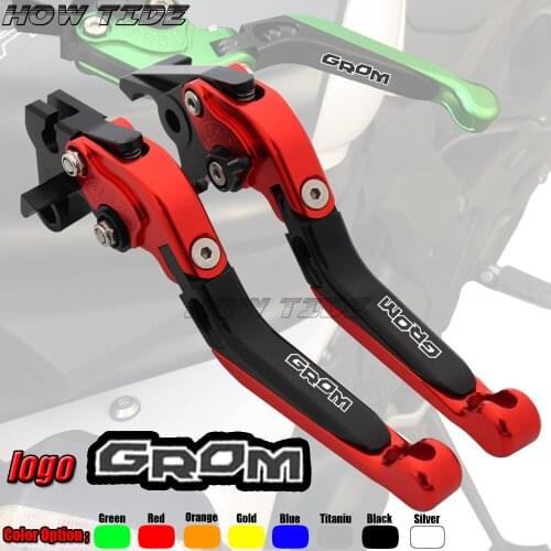 Laser LOGO (GROM) Motorcycle Clutch Brake Lever CNC Aluminum Adjustable Levers For Honda MSX125 MSX 125 2014 2015 2016 2017