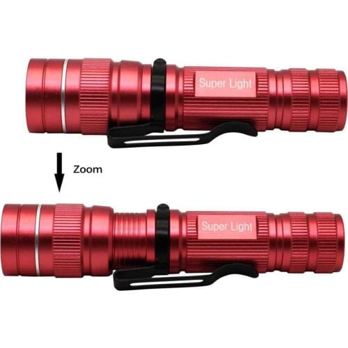 Mr.white Red Mini pocket LED Flashlight Torch Waterproof Lantern AA Battery Penlight Q5 Led For outdoor camping hiking