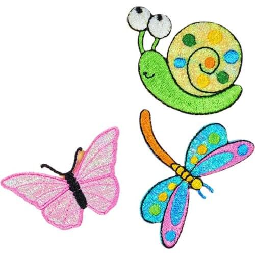 Cartoon Horse Bee Patch for Kids Clothes Iron On Embroidery Butterfly Stickers DIY Children Garments Animal Appliques Badges