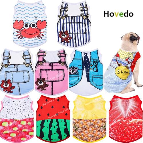 Cartoon Dog Shirt Summer Small Dog Clothes Chihuahua Tshirt Puppy Vest Yorkshire Terrier Pet Clothes Ropa Perro Pets Clothing