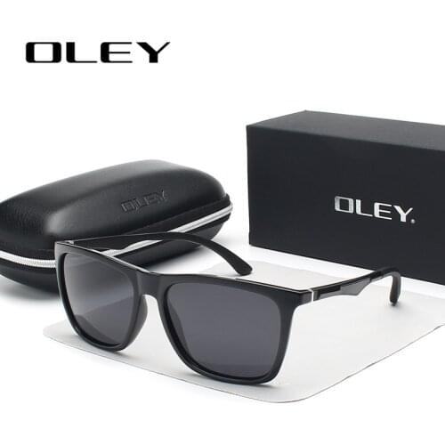 OLEY Classic aluminum magnesium TR90 polarized sunglasses men black fashion brand glasses women color film anti-UV goggles