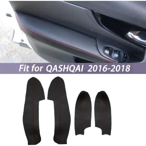 PU Leather Interior Door Armrest Panel Cover Trim for Nissan Qashqai J11 2016 2017 2018