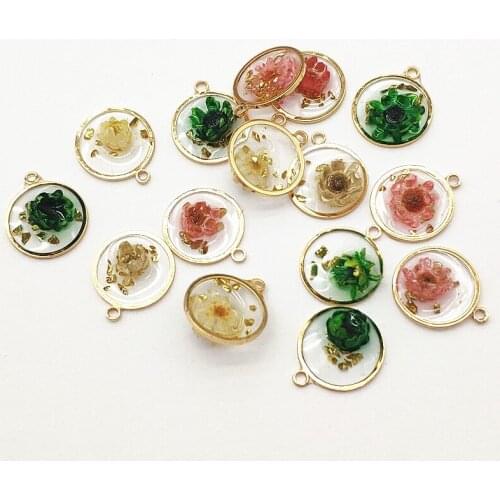 New arrival! 17x14mm 50pcs Copper Built-in Flowers Charm for Handmade Necklace Earring DIY Parts,Jewelry Findings & Components