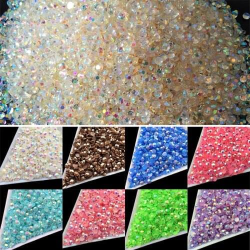 Wholesale 22 Colors Jelly Laser Crystal SS12 AB 3mm Flatback Rhinestones crystal facet resin 1000pcs/bag nail art beads