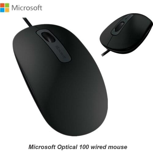 Original Microsoft Optical 100 Wired Mouse USB 2.0 Fashion Office Smart 1000DPI for Laptop Bluetrack Technology Silent Mouse