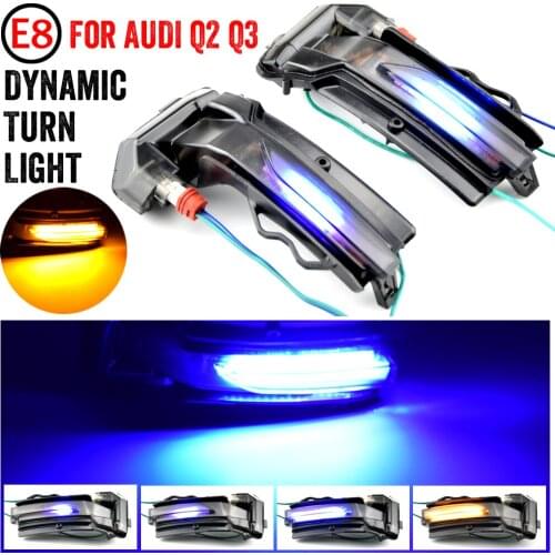 Pair Flowing Turn Signal Light LED Side Wing Rearview Mirror Dynamic Indicator Blinker For AUDI Q2 2018-2020 Q3 2019-2020