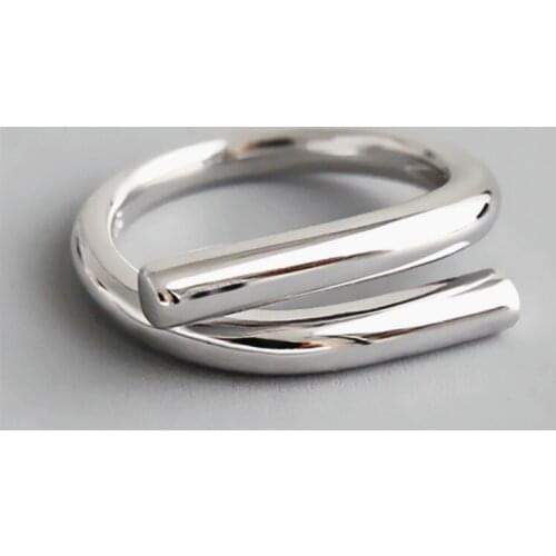 Simple Real Fashion Droppshiping Polishing High Quality Open Rings Self-defense Jewelry Glossy Lady Woman Accessories