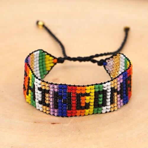 Go2boho Rainbow Bracelet MIYUKI Pulseras Mujer Moda 2019 Women CHINGONA-Power Letter Mexico Bracelets Jewelry Handmade Loom Bead