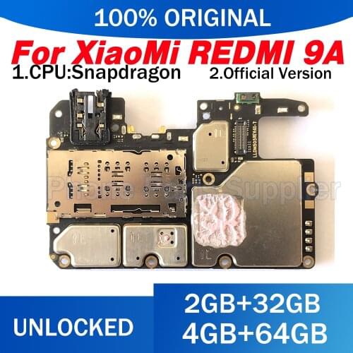 Unlocked Main Mobile Board Mainboard For Xiaomi RedMi 9A 9 A Motherboard With Chips Circuits Flex Cable Full chips Good Work
