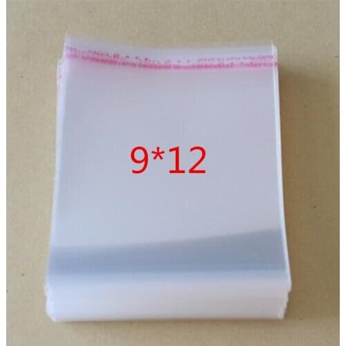 100 Pcs/Lot Self Adhesive Plastic Bag Self Adhesive Seal Bag Clear Resealable Cellophane/Poly Bags 12*9cm Transparent OPP Bag