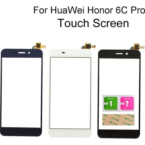 Touch Screen For HuaWei Honor 6C Pro JMM-L22 Touch Screen Digitizer Panel Front Glass Lens Sensor Mobile Tools 3M Glue Wipes