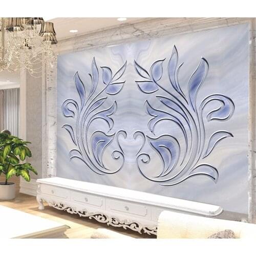 Bacaz Modern European 3D Flower Wallpaper 3D Mural Wallpaper sticker wallpapers roll for living room TV Background Decor