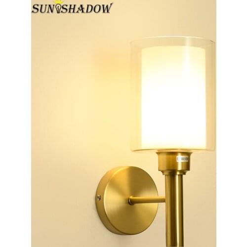 Modern Led Wall Light Brass body Sconce Wall Lamp Home For Living Room Bedroom Dining Room Bedside Light E27 Bulbs Wall Lamps