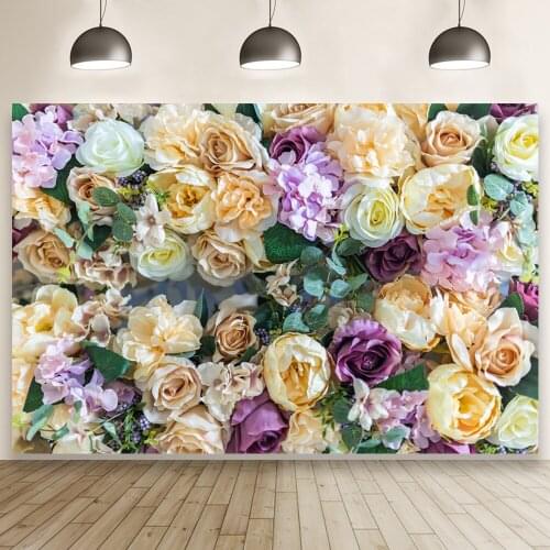 Rose Wedding Photocall Flower Marriage Birthday Valentines Day Backdrop Castle Photography Background Photo Studio Photophone