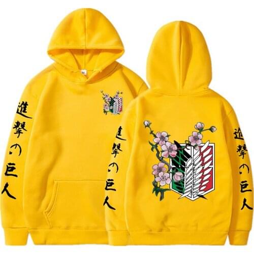 2021 Harajuku Attack on Titan Unisex Hoodies Japanese Anime Mens Hoodie Streetwear Casual Sweatshirts