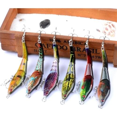 Outdoor Fishing Lures Multisection VIB Hard Bait 9.5cm/8.9g Colored Painting Bionic Fishing Bait Accessories Parts 6 Colors
