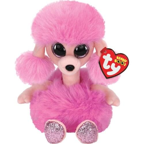 15CM Ty Plush Animal Doll Dog Pink Poodle Puppy Soft Stuffed Toys Collectible Birthday Christmas Gift For Kids
