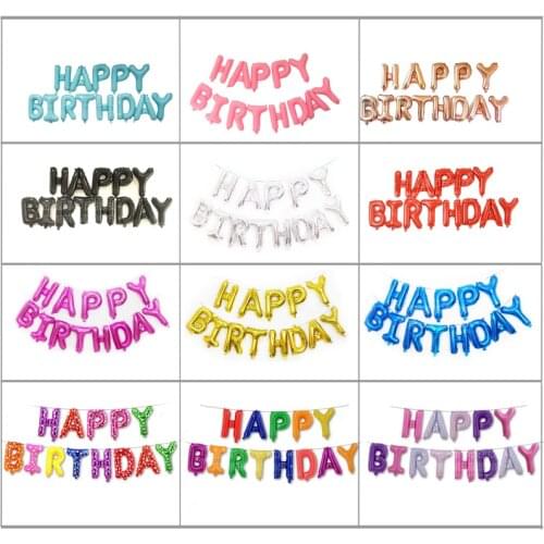 16 inch Happy Birthday Rose Gold Letters Foil Balloons Birthday Party Decoration Kids Alphabet Air Balloons Baby Shower Supplies