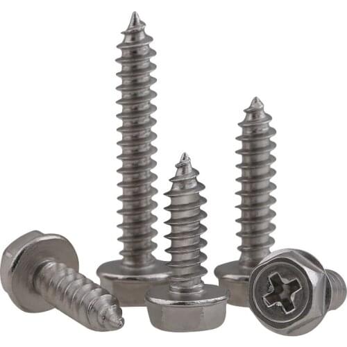 20pcs M3 Phillips outer hexagon flange screws cross external hex screw self-tapping pointed tail bolts bolt 6mm-20mm long