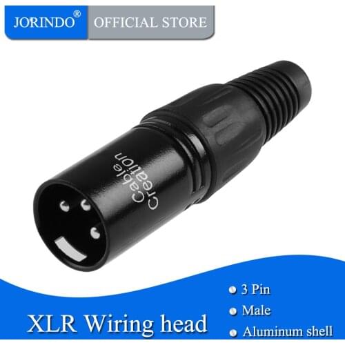 JORINDO 3 Pin XLR Solder Type Microphone Line Male Connector, Black Housing