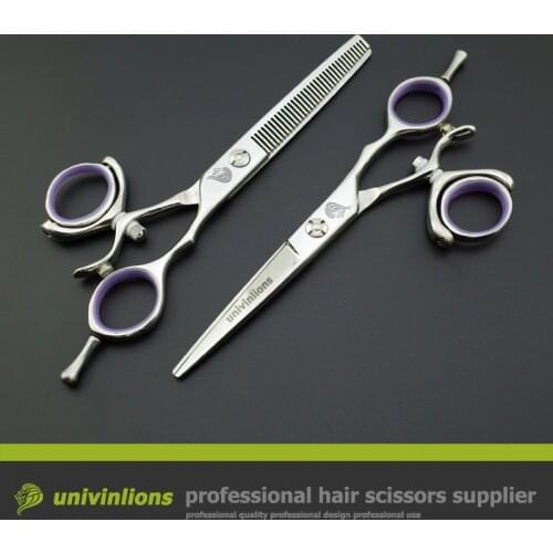 6" swivel scissors VG10 fly scissors hairdressing kit hot barber swivel shears rotating thumb shears flying shears rotary shear